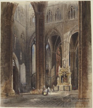 Intérieur de la cathédrale d’Amiens David Roberts Peinture à l'huile